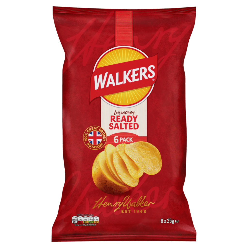 Walkers Ready Salted Multipack Crisps 6x25g