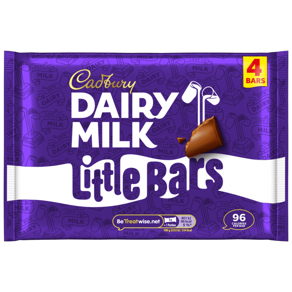 Cadbury Dairy Milk Little Bar Chocolate 4 Pack Multipack 72g (4 x 18g)