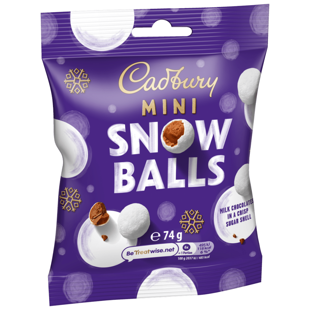 Cadbury Christmas Mini Snowballs Bag 74 g