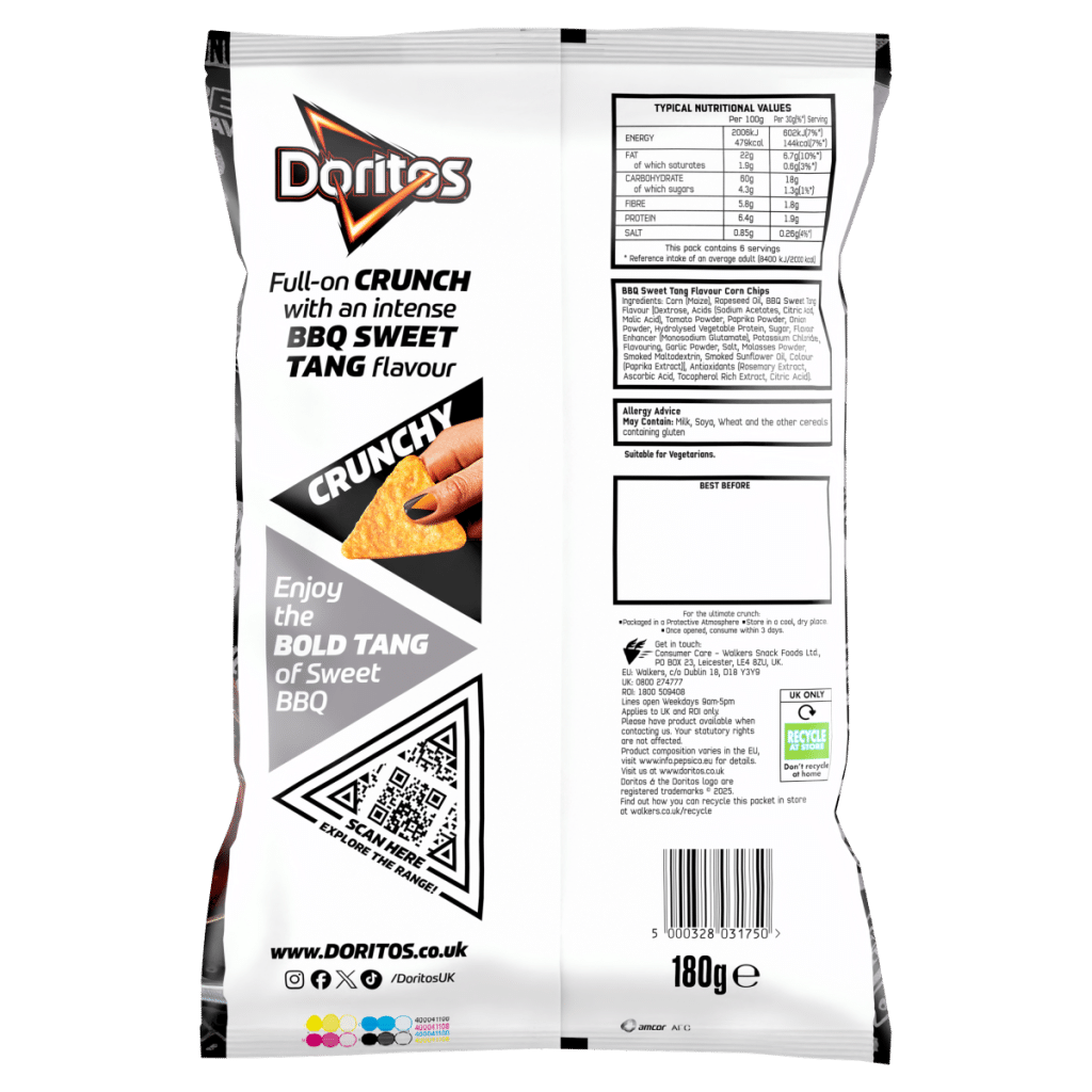 Doritos Sweet BBQ Tortilla Chips Sharing Bag Crisps 180g