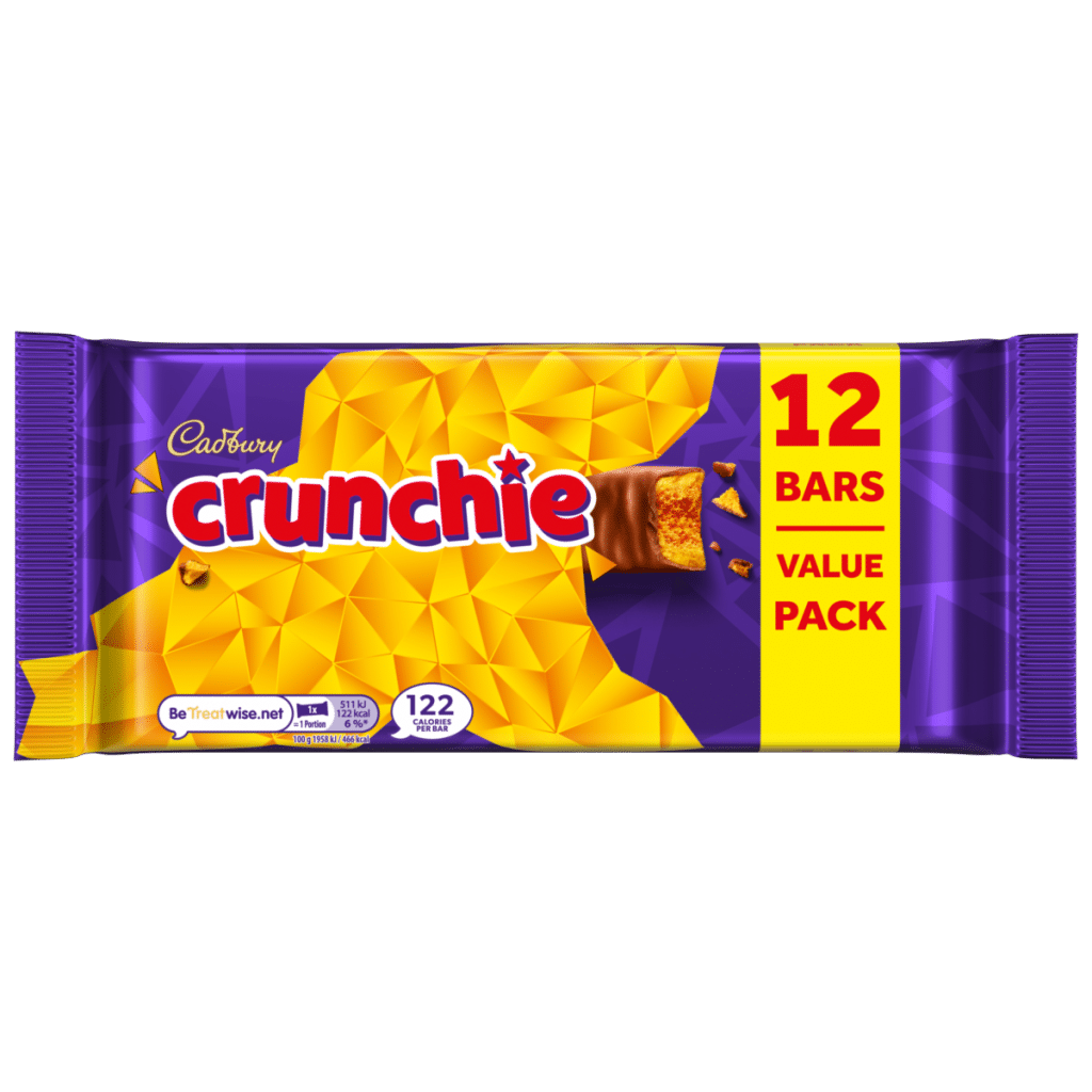 Cadbury Crunchie Chocolate Bar 12 Pack Multipack 312.2g (12 x 26g)