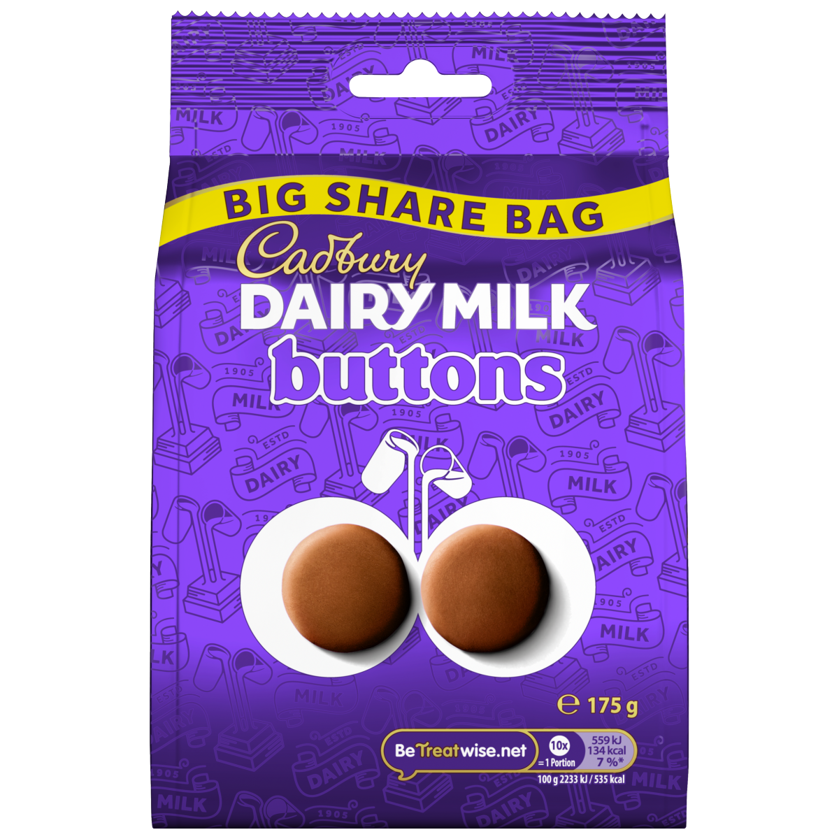 Cadbury Dairy Milk Chocolate Buttons Large Sharing Bag 175 g