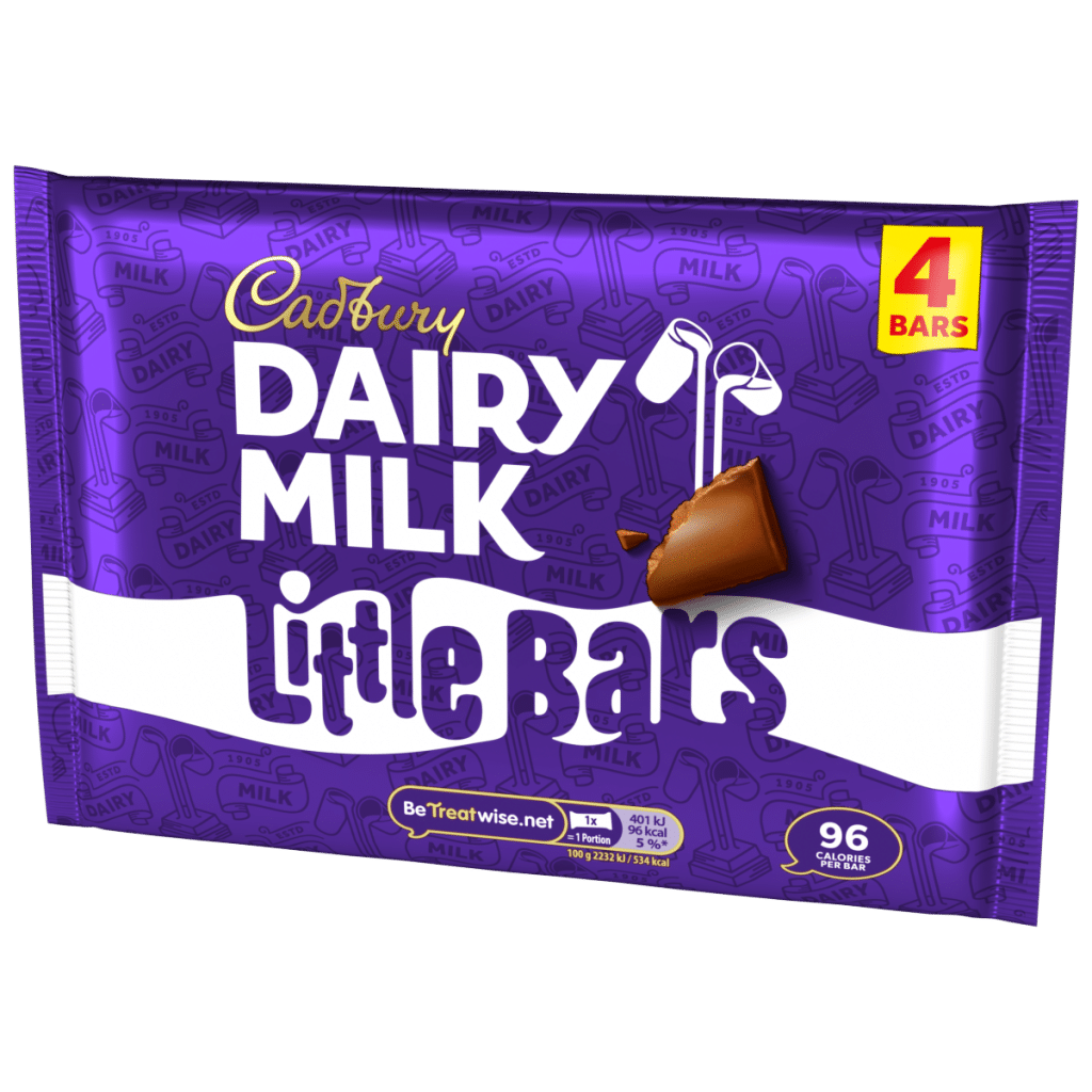 Cadbury Dairy Milk Little Bar Chocolate 4 Pack Multipack 72g (4 x 18g)