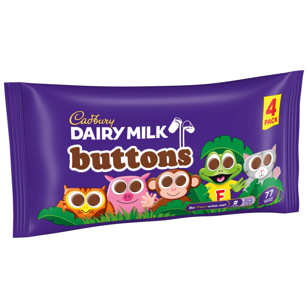 Cadbury Dairy Milk Chocolate Buttons 4 Pack Multipack 57.6g (4 x 14.4g)