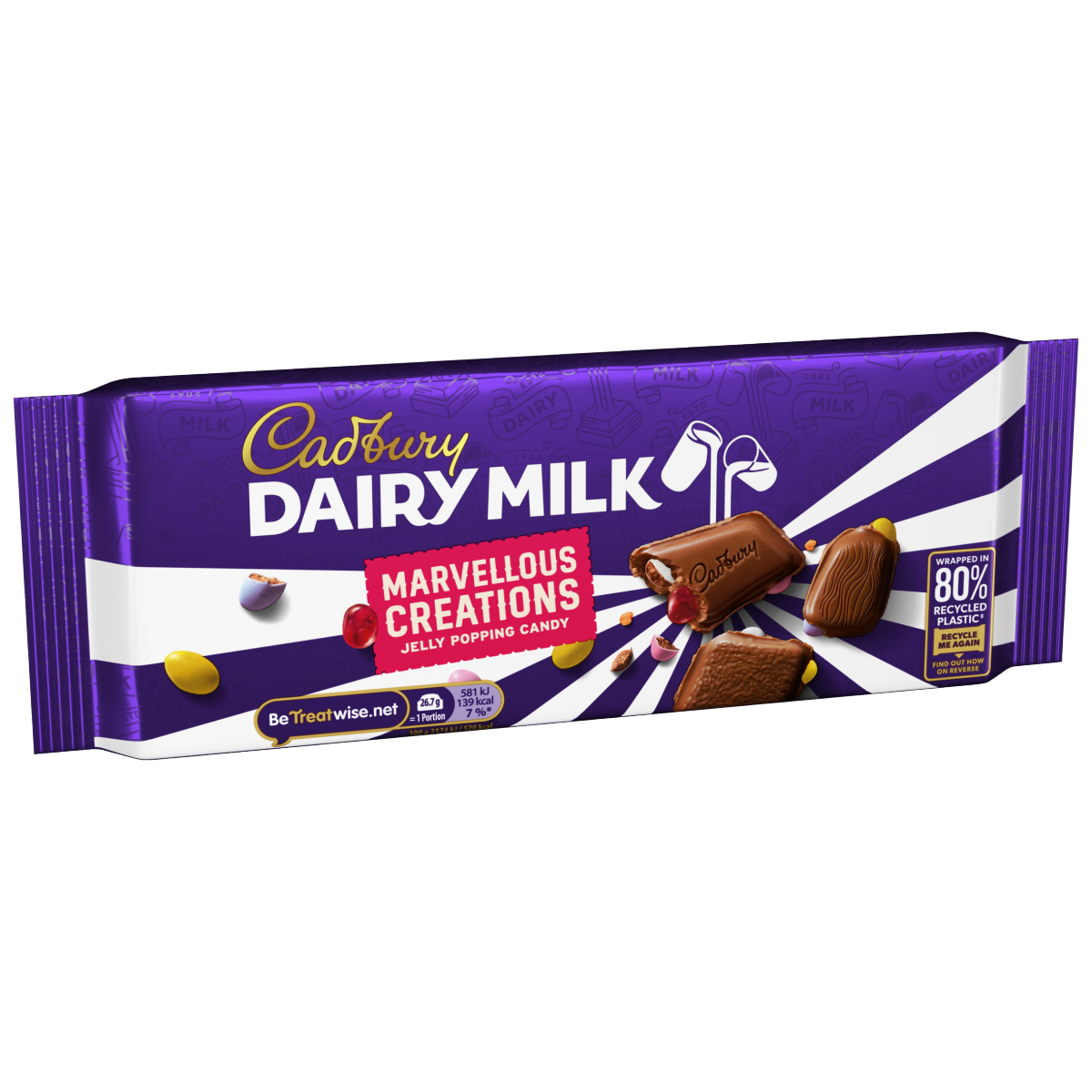Cadbury Marvellous Creation Jelly Popping Candy Shells Chocolate Bar 160 g