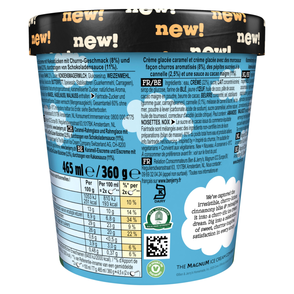 Ben & Jerry’s Churrifically Churros-y Ice Cream Tub 465 ML