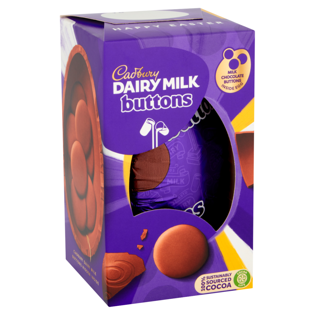 Cadbury Dairy Milk Giant Buttons Chocolate Easter Egg 96g