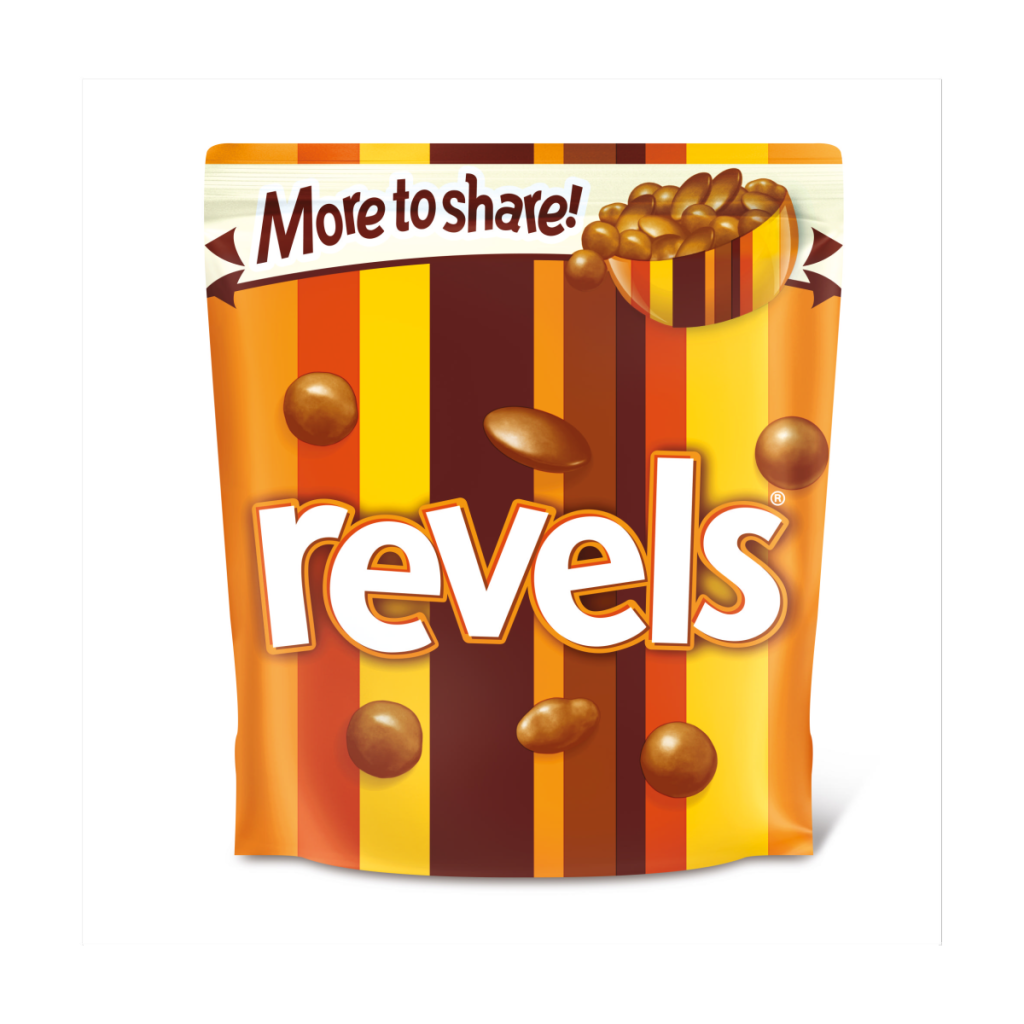 Revels Milk Chocolate with Raisins, Coffee or Orange Bites Sharing Pouch Bag 185g