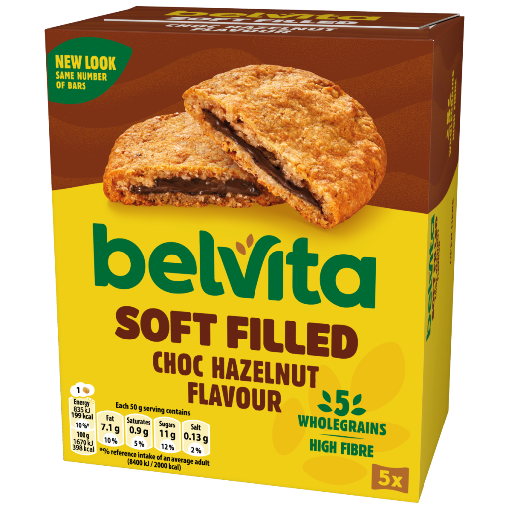 Belvita Soft Bakes Chocolate Hazelnut Flavour Cereal Snack Bars Multipack 250g (5 x 50g)