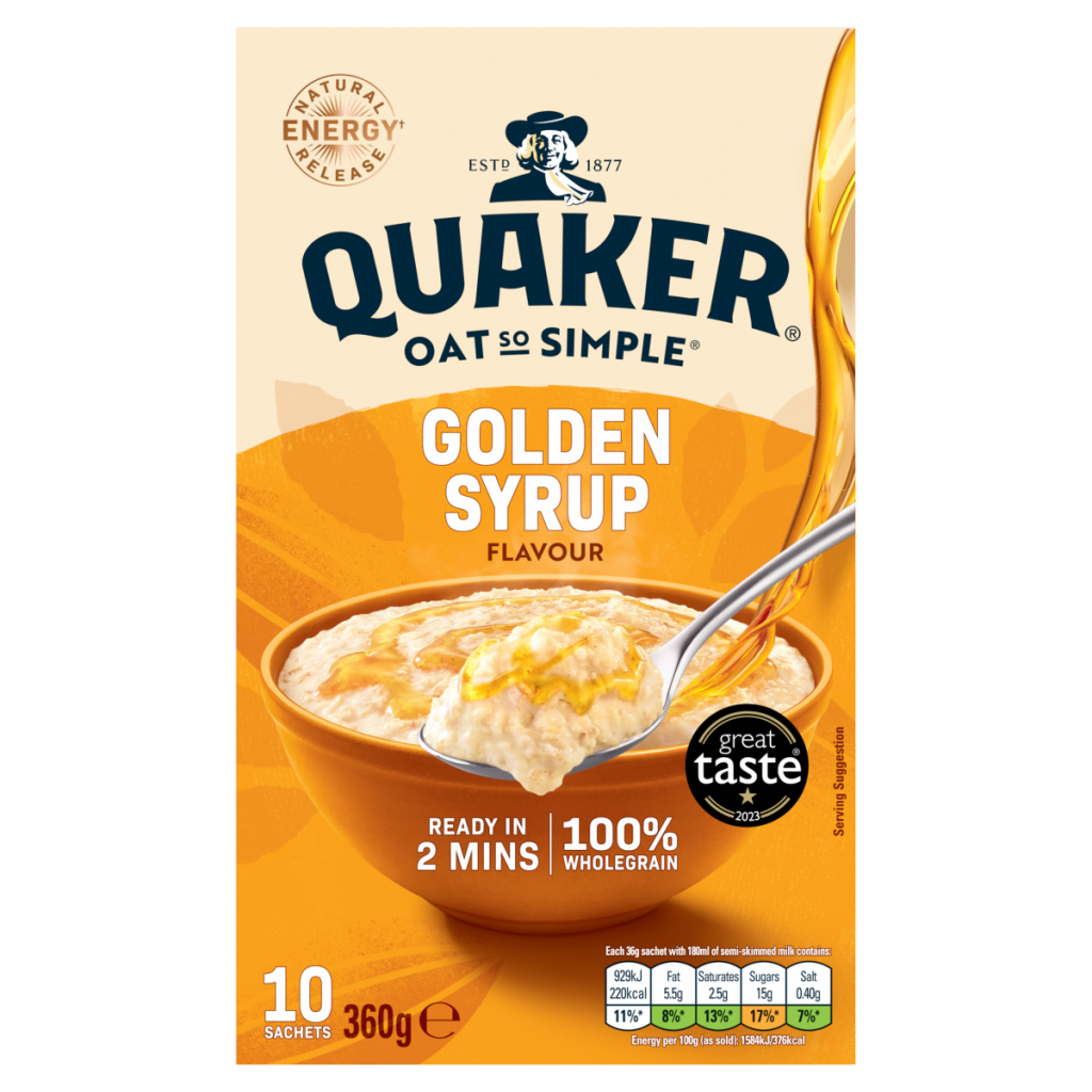 Quaker Oat So Simple Golden Syrup Porridge Sachets 10x36g