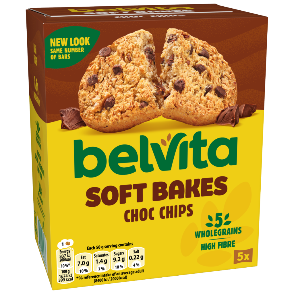 Belvita Soft Bakes Chocolate Chip Cereal Snack Bars Multipack 250g (5 x 50g)