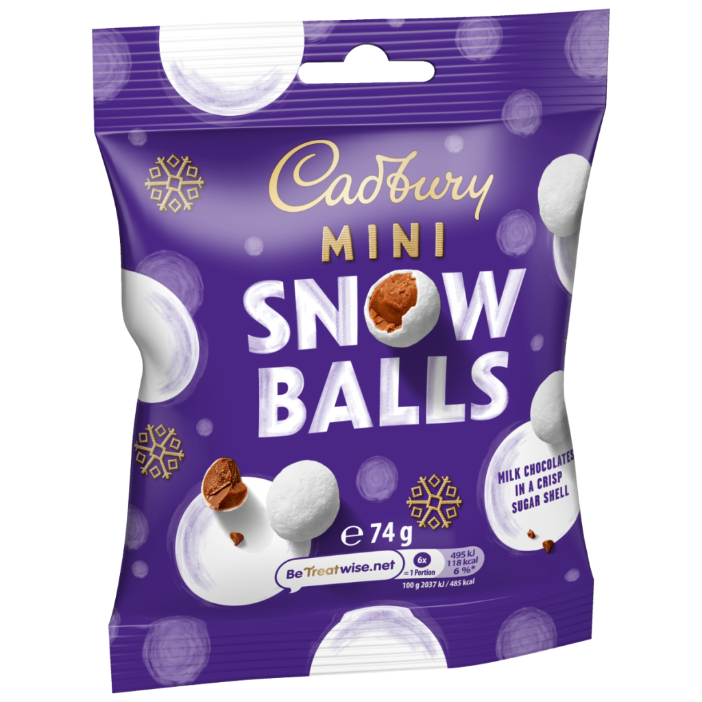 Cadbury Christmas Mini Snowballs Clipstrip Bag 74 g