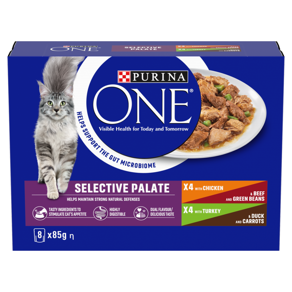 PURINA ONE Mini Fillets Selective Palate Wet Cat Food 8x85g