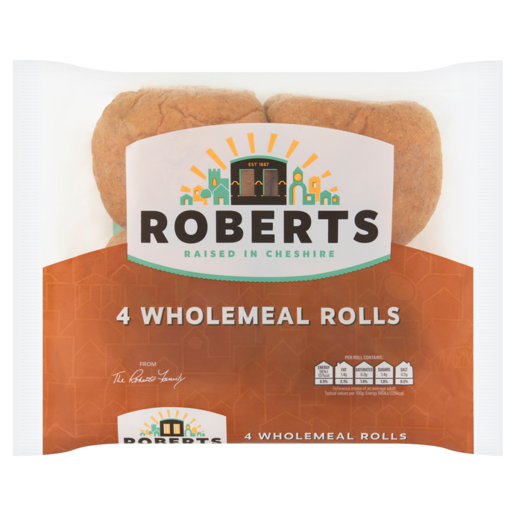 Roberts 4 Wholemeal Rolls