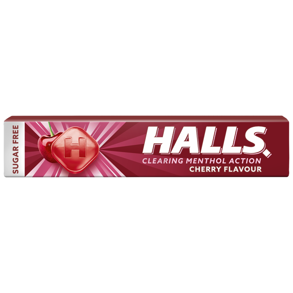 Halls Cherry Sugar Free Lozenges Roll 32g