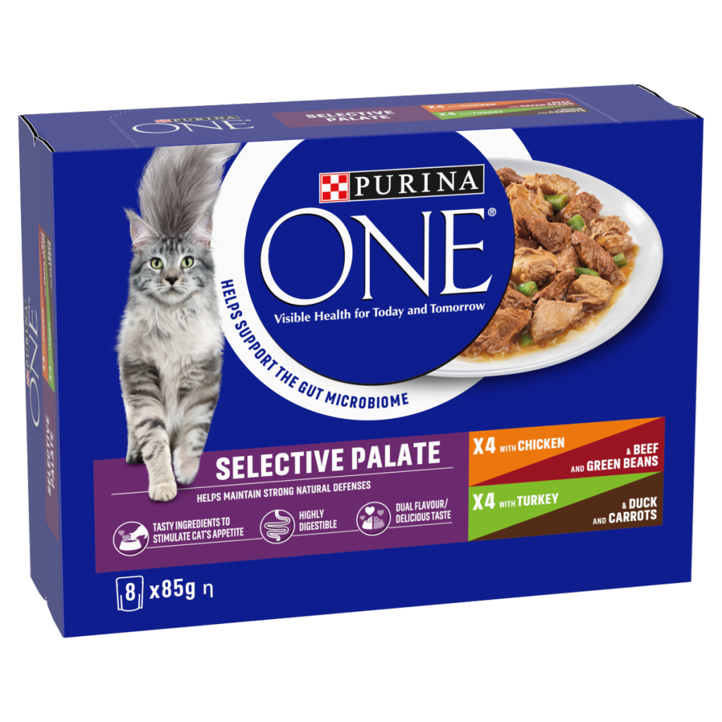 PURINA ONE Mini Fillets Selective Palate Wet Cat Food 8x85g