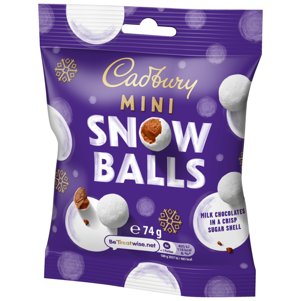 Cadbury Christmas Mini Snowballs Clipstrip Bag 74 g