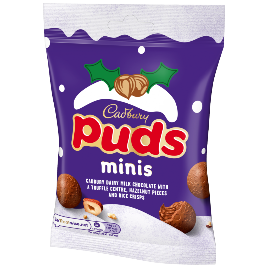 Cadbury Mini Puds Chocolate Bag with Hazelnuts Clipstrip 73 g