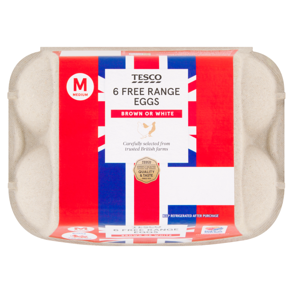 Tesco 6 Medium Free Range Eggs