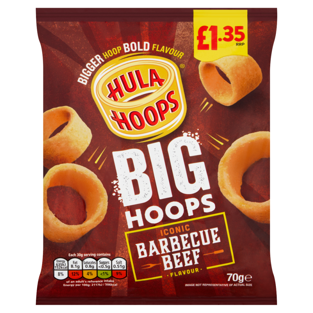Hula Hoops Iconic Barbecue Beef Flavour Big Hoops 70g