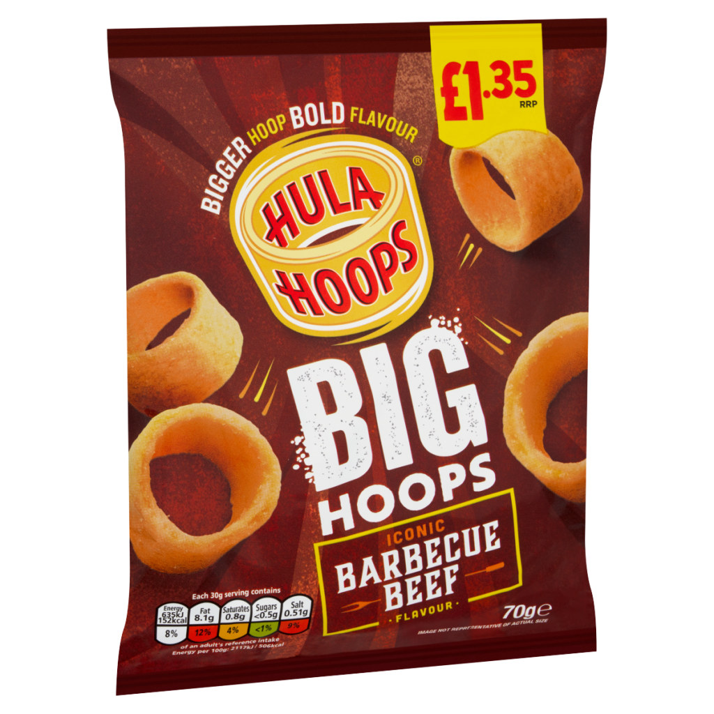 Hula Hoops Iconic Barbecue Beef Flavour Big Hoops 70g