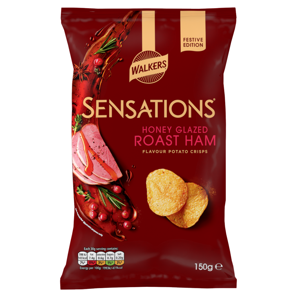 Walkers Sensations Honey Glazed Roast Ham Sharing Crisps 150g