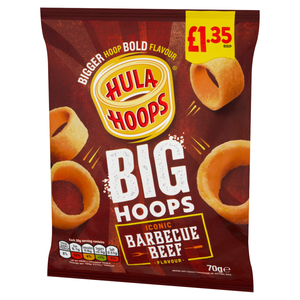 Hula Hoops Iconic Barbecue Beef Flavour Big Hoops 70g