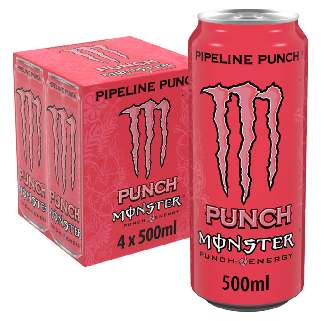 Monster Energy Drink Pipeline Punch 4 x 500ml Cans