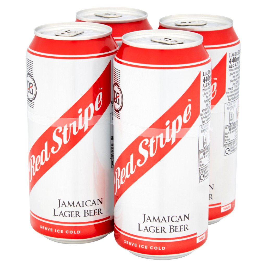 Red Stripe Jamaican Lager Beer Cans 4 x 440ml
