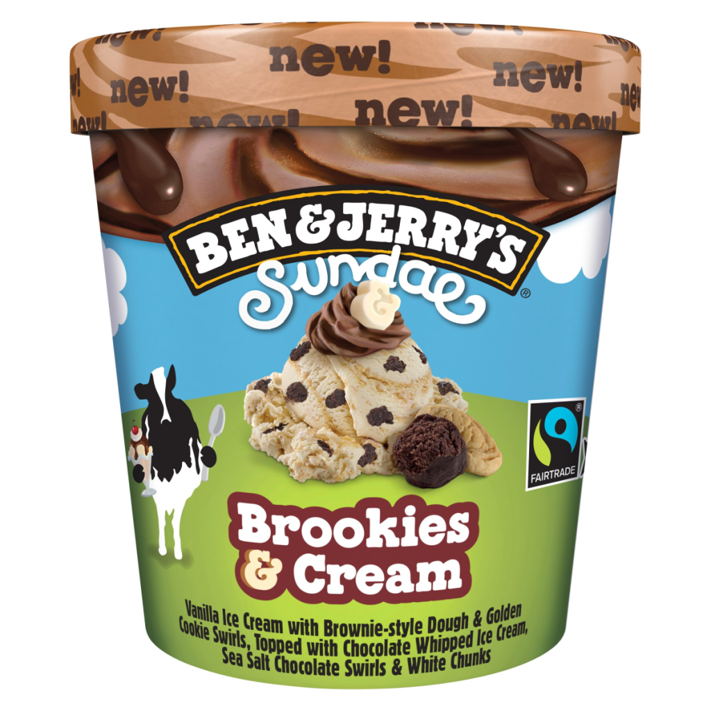 Ben & Jerry’s Sundae Brookies & Cream Ice Cream Tub 427 ML