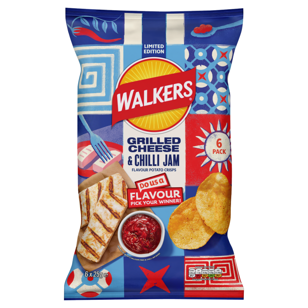 Walkers Grilled Cheese & Chilli Jam Multipack Crisps 6x25g