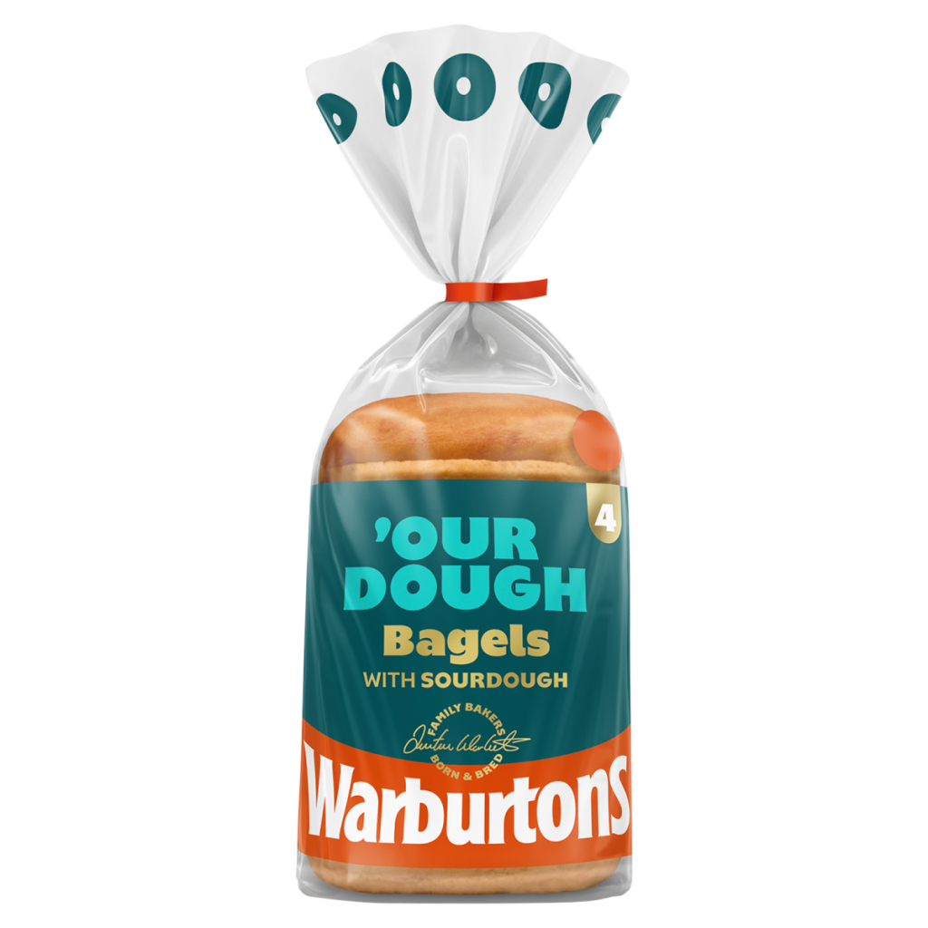 Warburtons Our Dough 4 Bagels with Sourdough