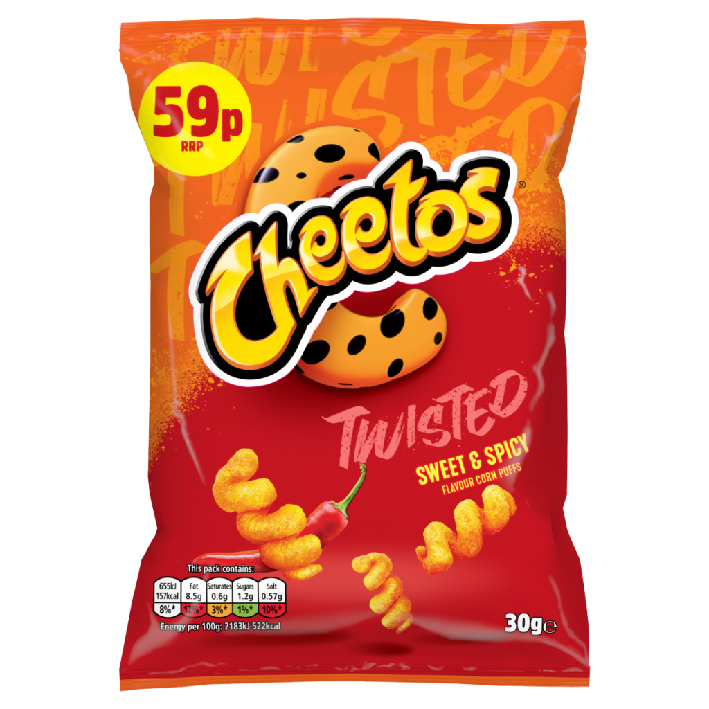 Cheetos Twisted Sweet & Spicy Snacks Crisps RRP 59p PMP 30g