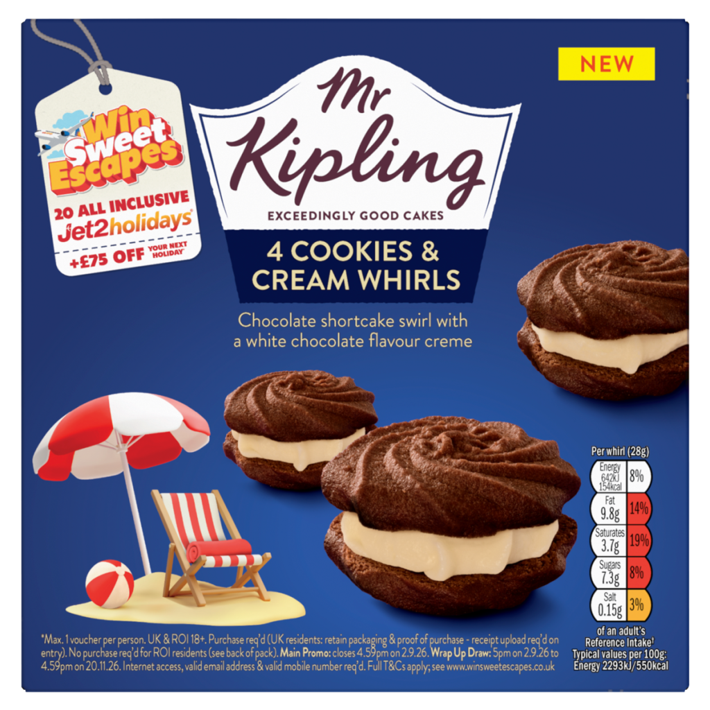 Mr Kipling 4 Cookies & Cream Whirls