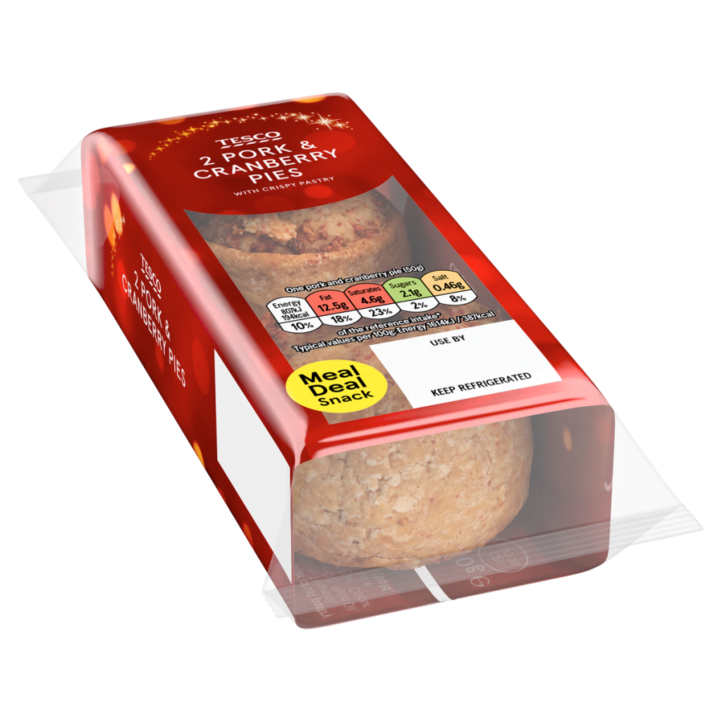Tesco 2 Pork & Cranberry Pies 100g