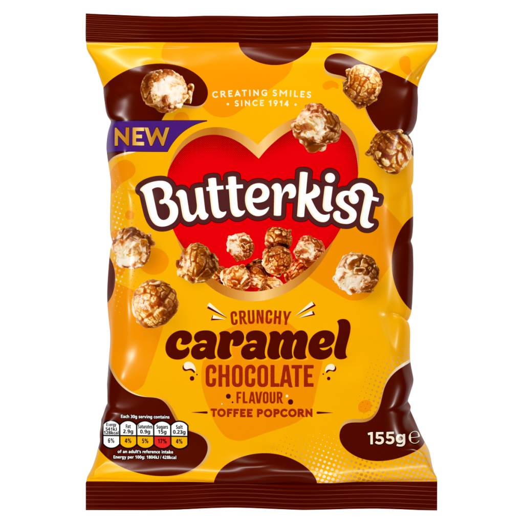 Butterkist Crunchy Caramel Chocolate Flavour Toffee Popcorn 155g