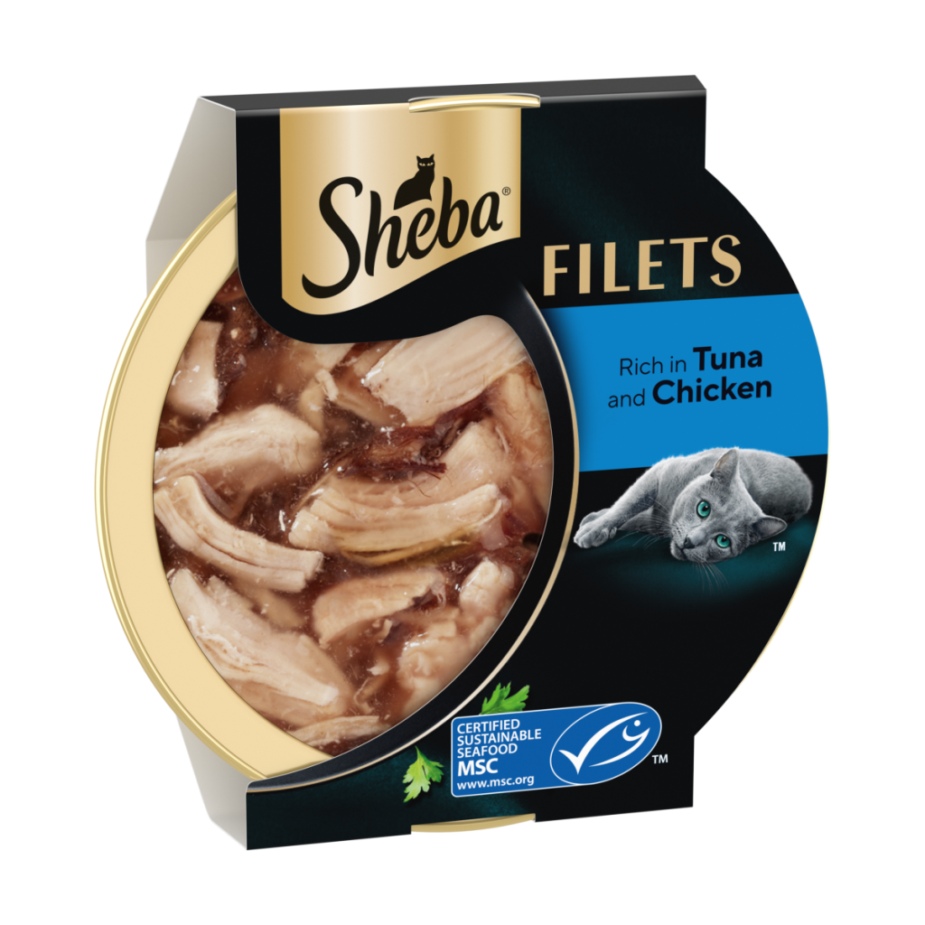 SHEBA Filets Adult Wet Cat Food With Chicken & Tuna in gravy 60g Tray