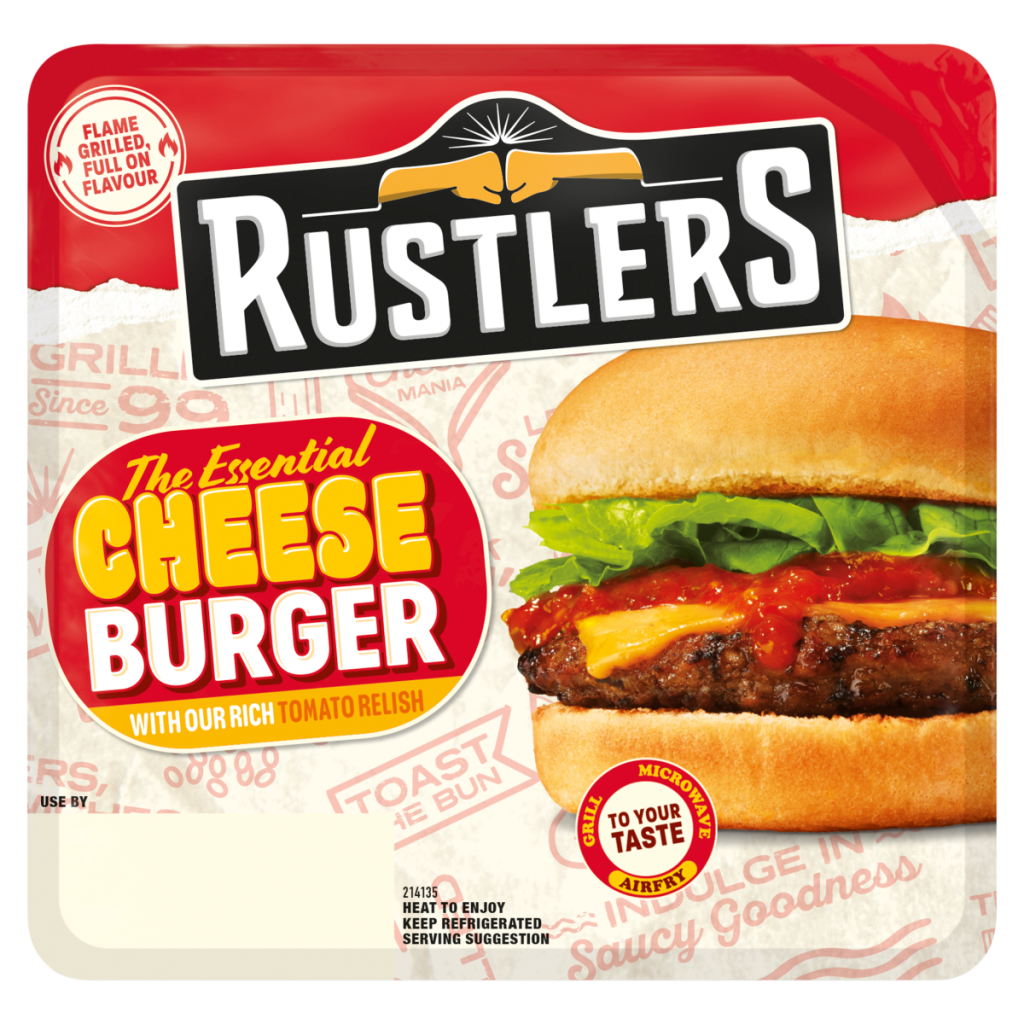 Rustlers The Essential Cheese Burger with Our Rich Tomato Relish 166g