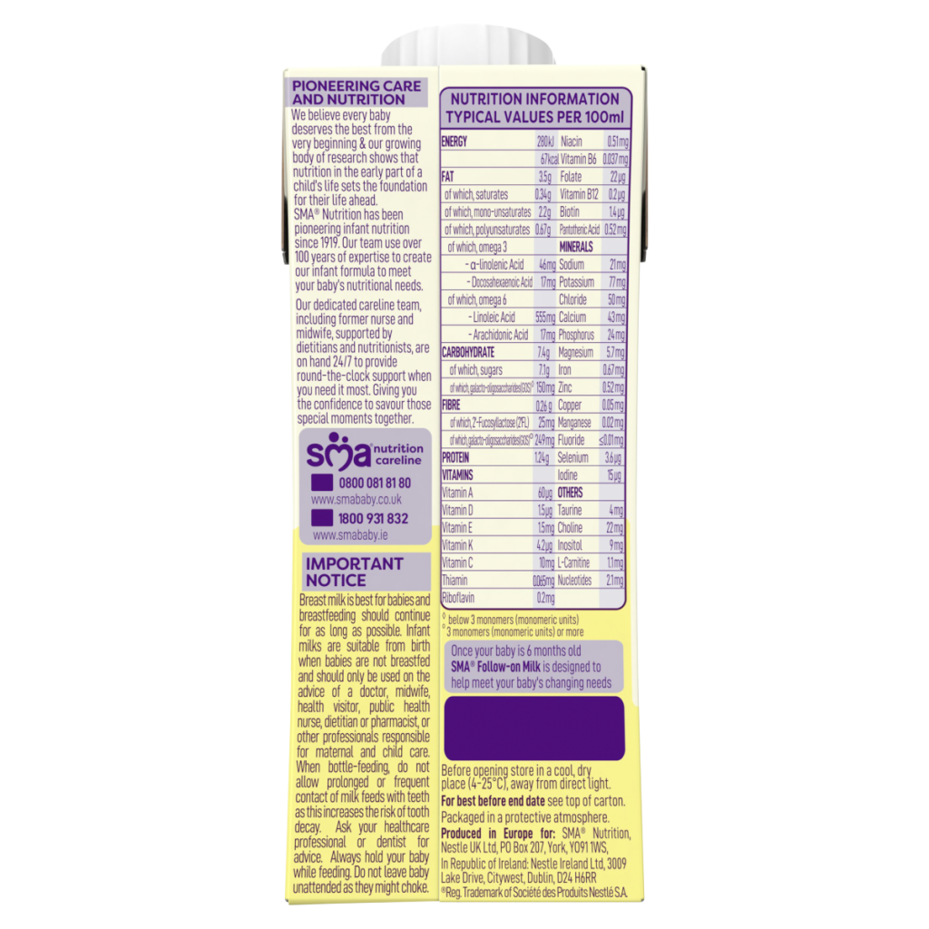 SMA First Infant Milk 1 from Birth 200ml