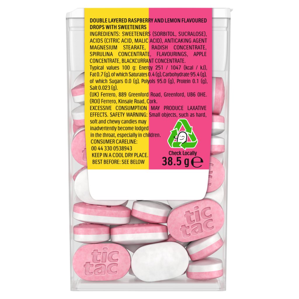 Tic Tac Two Lemon Raspberry Flavours 38.5g