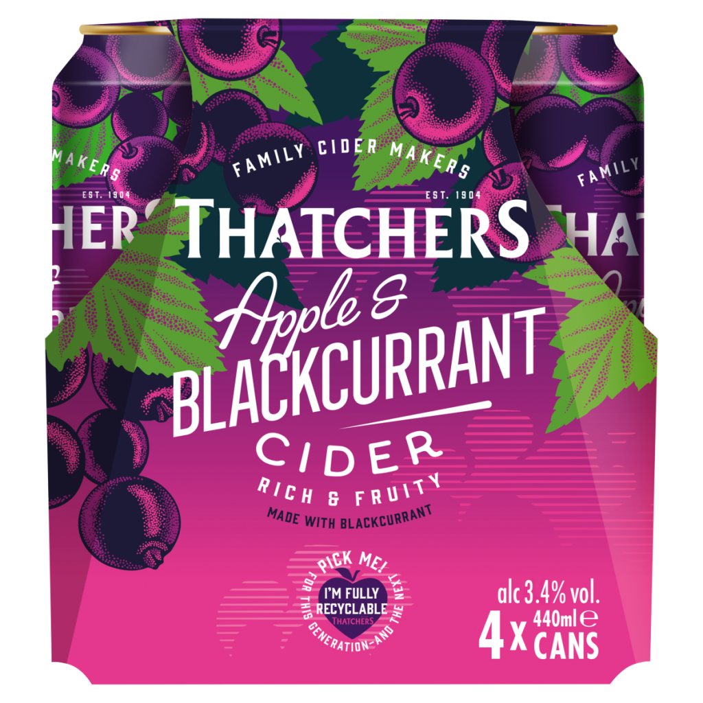 Thatchers Apple & Blackcurrant Cider 4 x 440ml