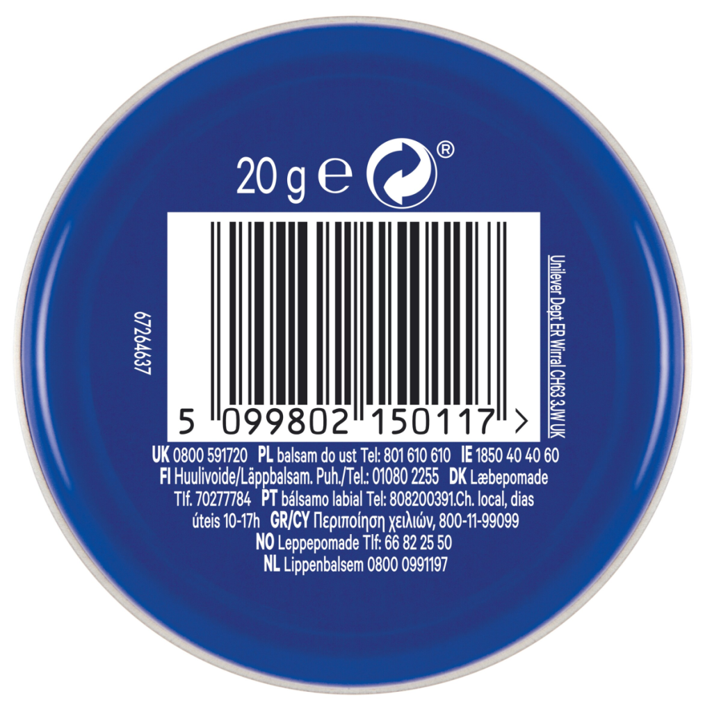 Vaseline Lip Therapy Original Lip Balm Tin 20 g