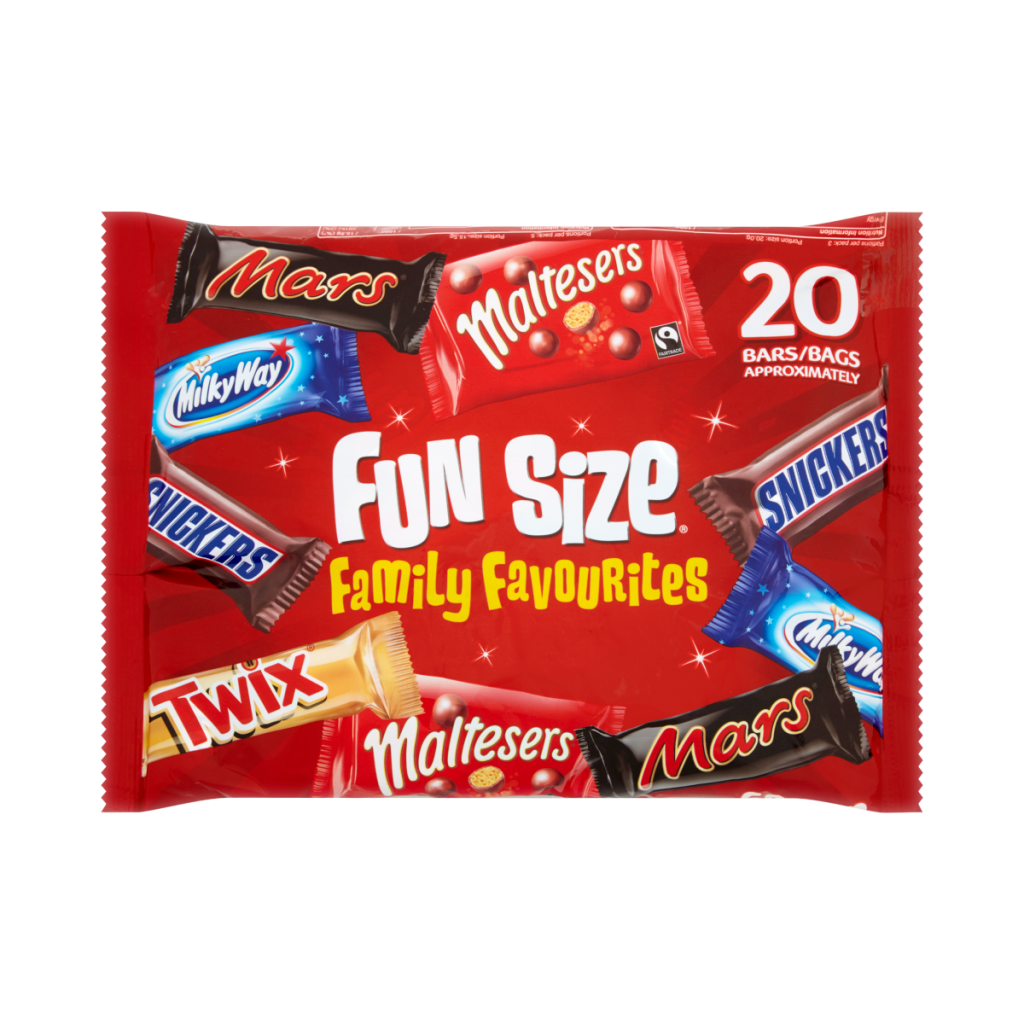 Mars, Snickers, Twix, Maltesers & Milky Way Funsize Milk Chocolate Bars 20 packs