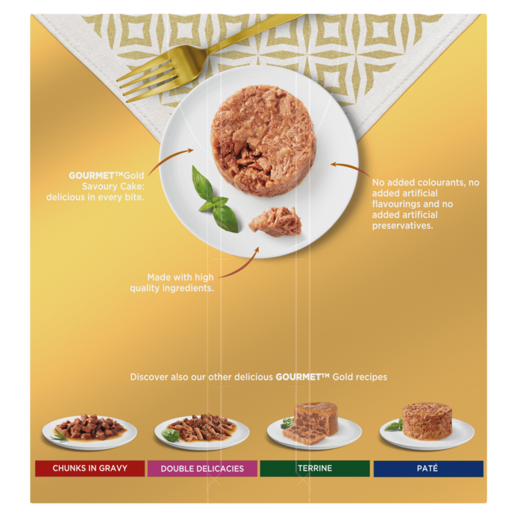 GOURMET Gold Savoury Cake Meat and Fish Variety Wet Cat Food 8x85g