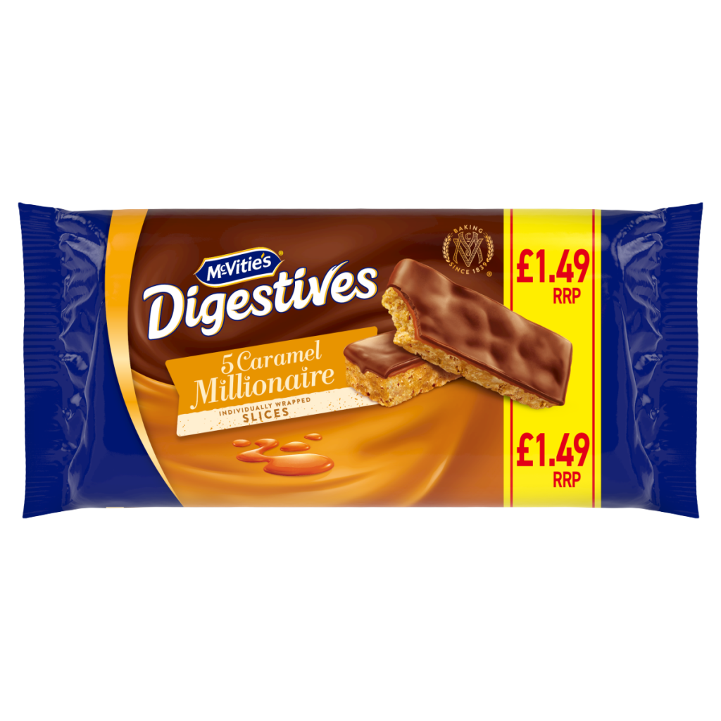 McVities Digestives 5 Caramel Millionaire Digestives 109.9g