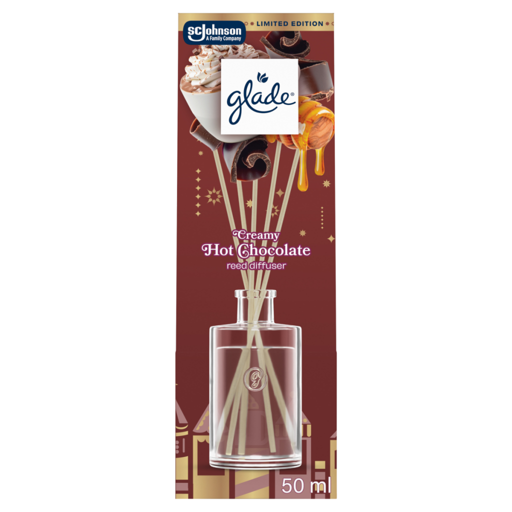 Glade Festive Reed Diffuser, Creamy Hot Chocolate, 50ml
