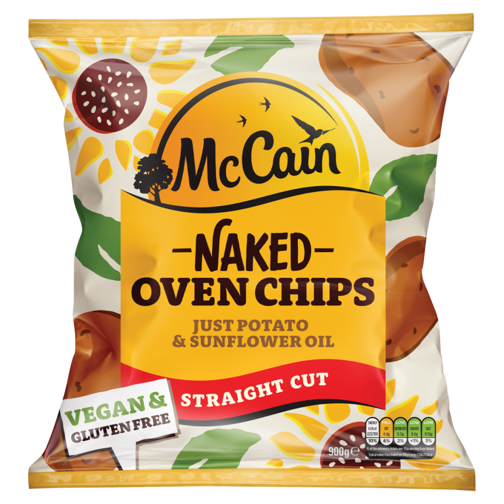 McCain Straight Cut Naked Oven Chips 900g