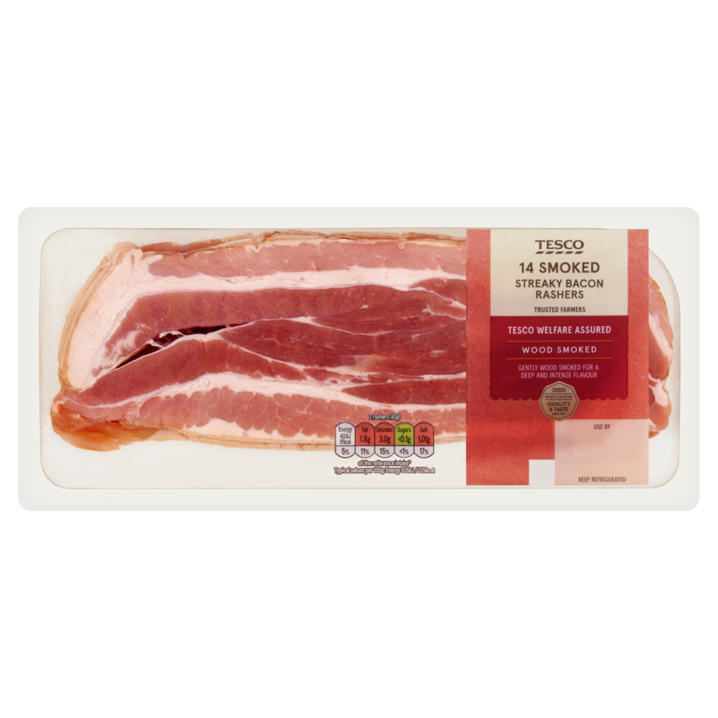 Tesco 14 Smoked Streaky Bacon Rashers 300g