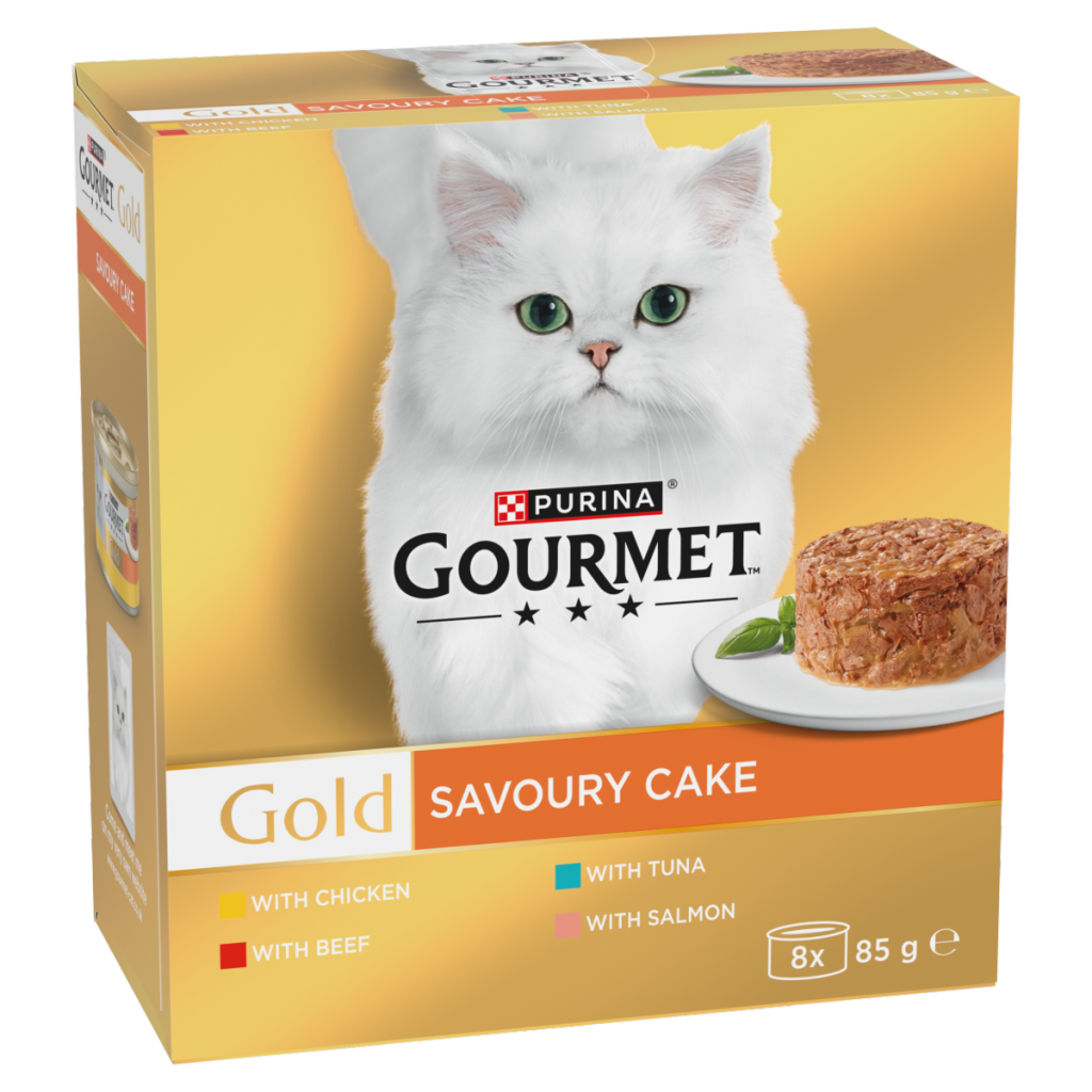 GOURMET Gold Savoury Cake Meat and Fish Variety Wet Cat Food 8x85g