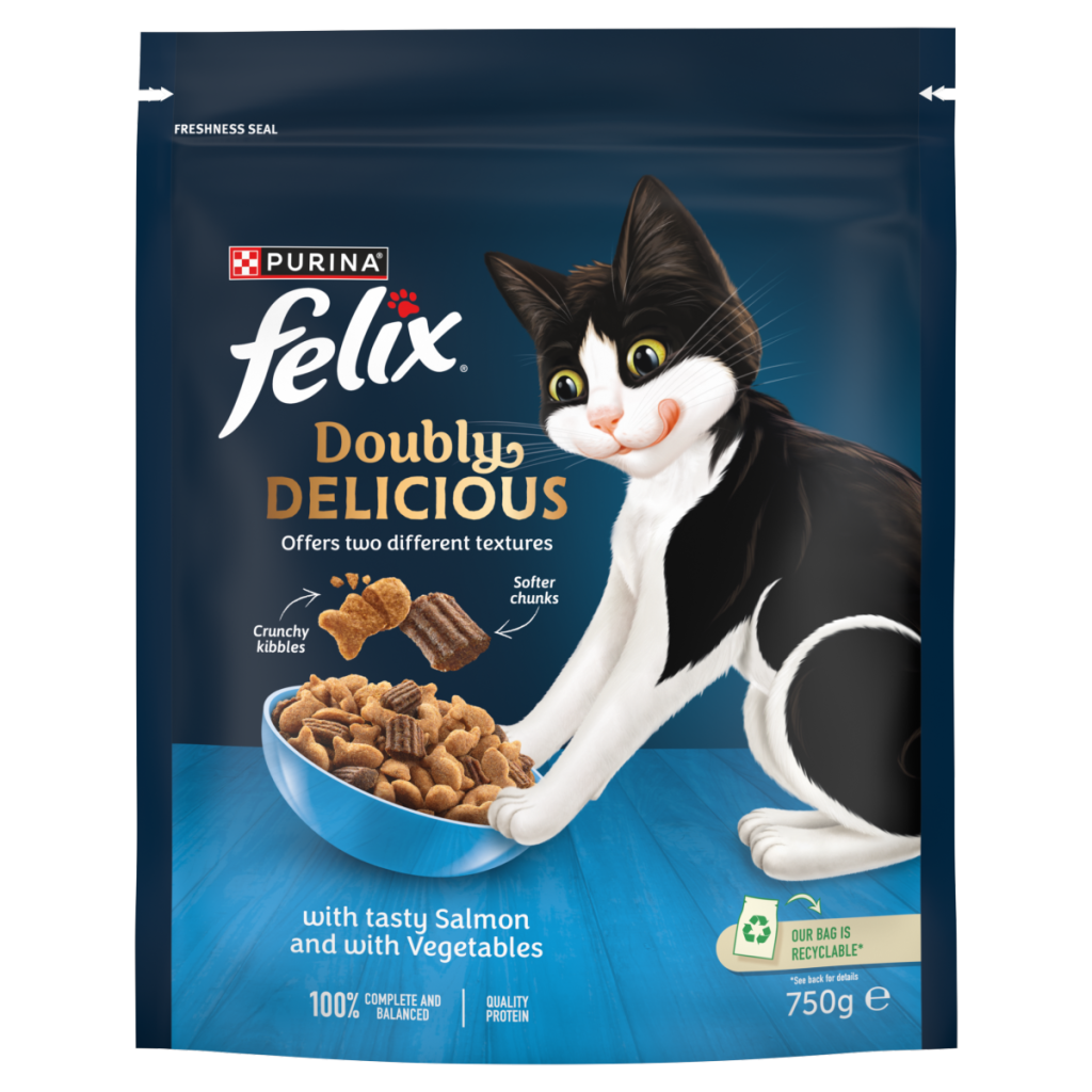 FELIX Doubly Delicious Salmon & Veg Dry Cat Food 750g